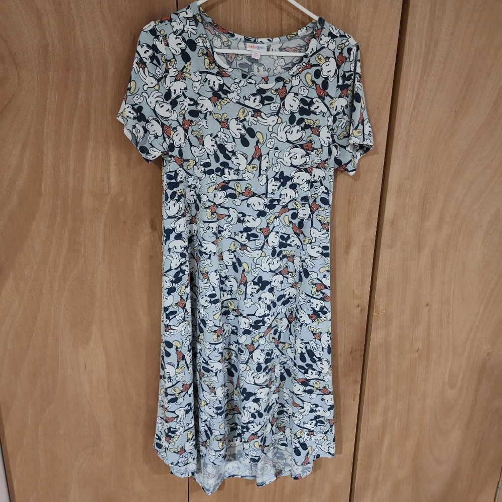 Lularoe Disney Carly Mickey Mouse Blue Medium Women